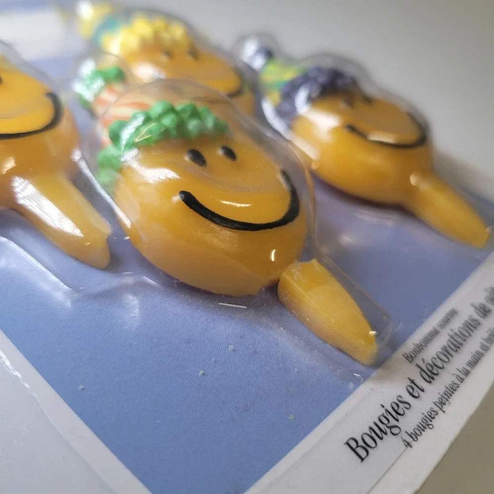 Wilton Smiley Face Birthday Cake Candles Handpainted Party Decorations 4 Count‎
